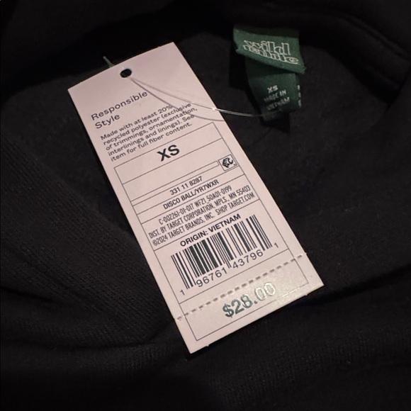 X15 NWT Wild Fable Fleece Lined Disco Ball Hoodie - Size: XS - Picture 5 of 7